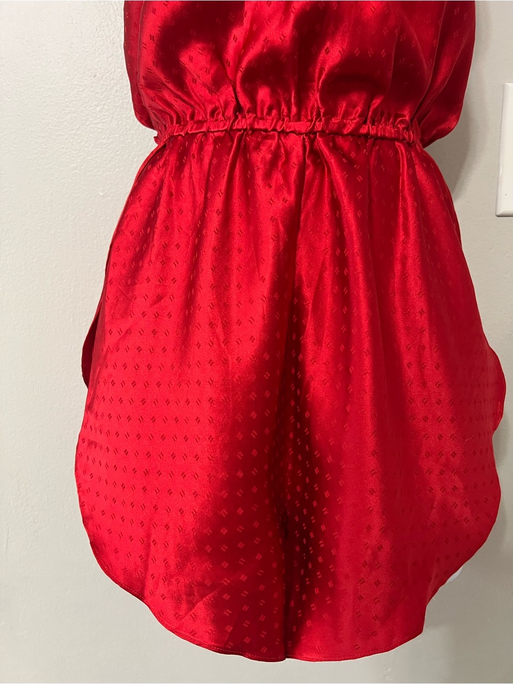 Vintage Galadriel 100% Silk Red Romper Teddy Lingerie Bodysuit Size L - Picture 2 of 15